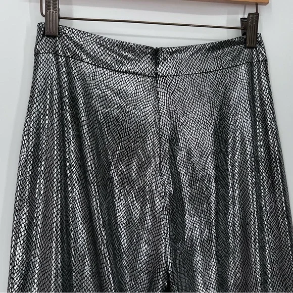 SOLD I.AM.GIA Metallic Silver Snakeskin Print Katana Ultra High Rise Flare Pants - Picture 5 of 8